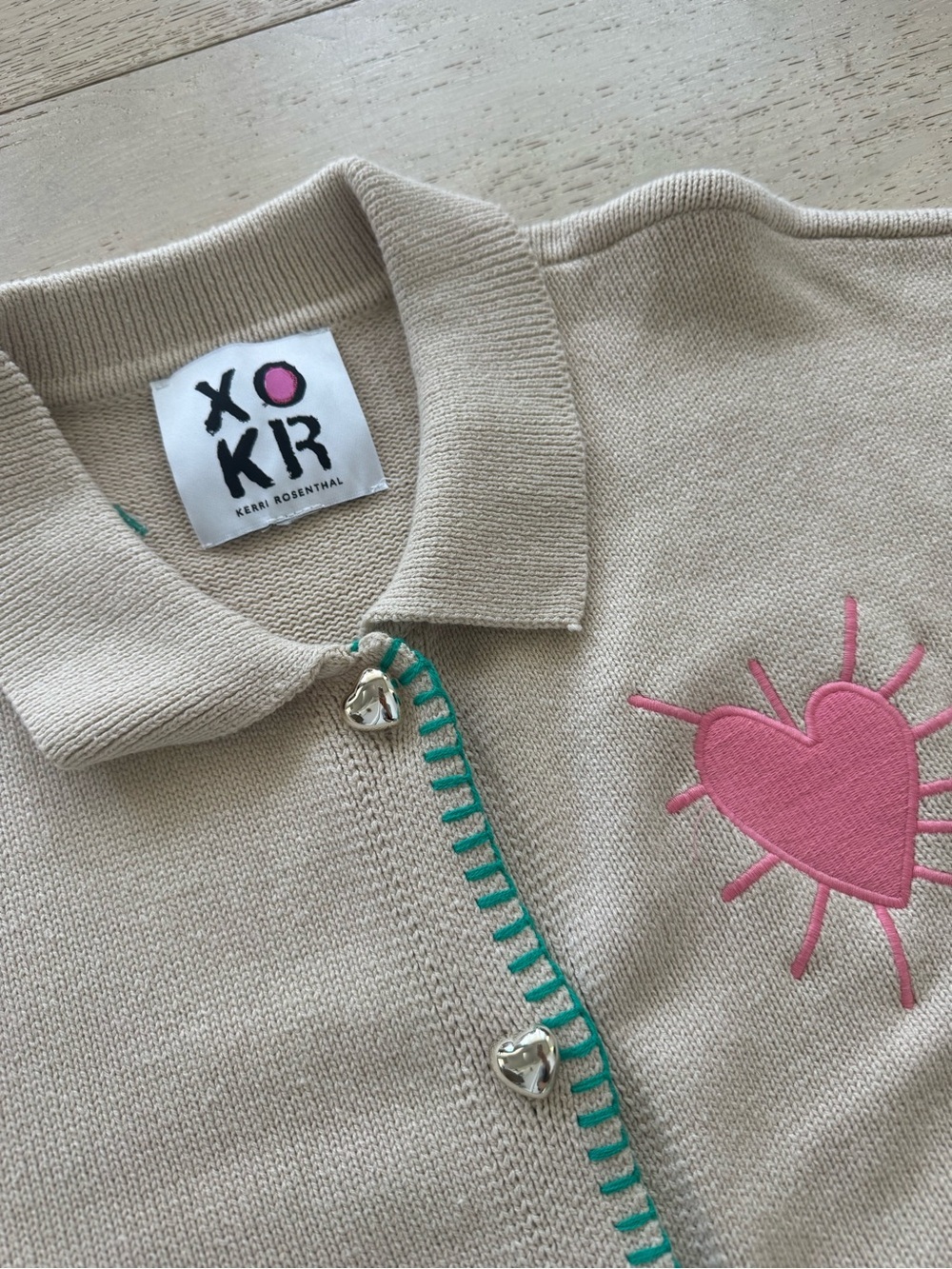 Kerri Rosenthal heart cardigan. Size Medium - Picture 5 of 9